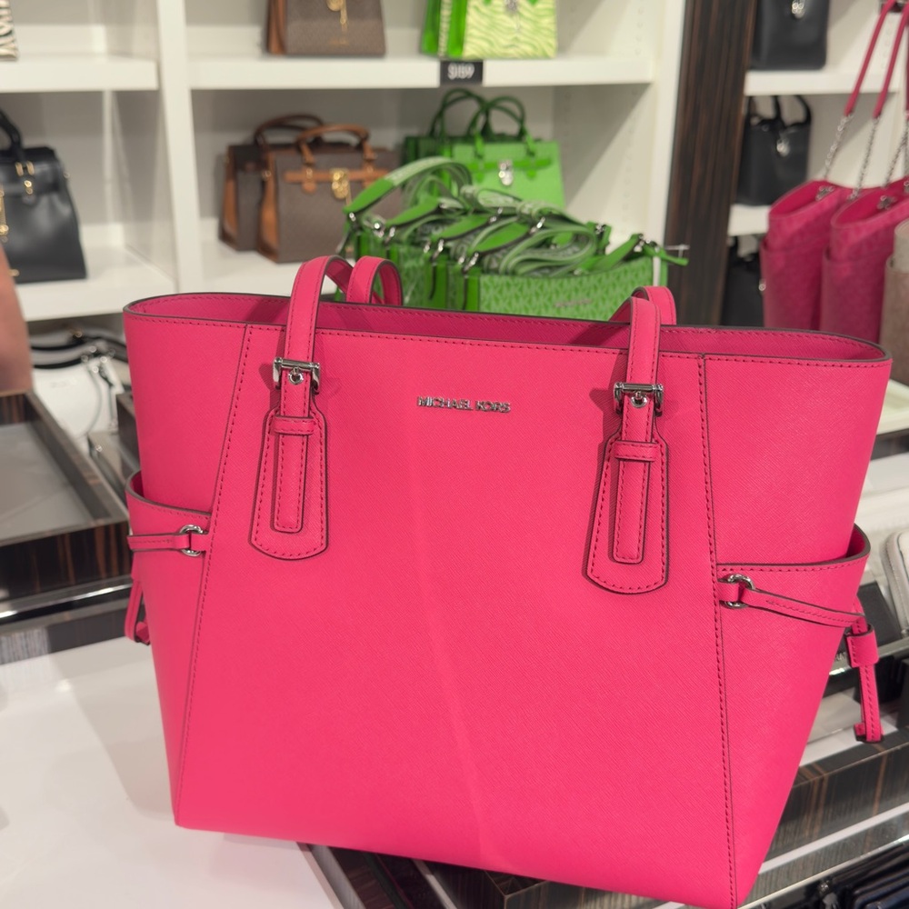 Michael Kors Pink Tote with Structured Design and Metal Accents